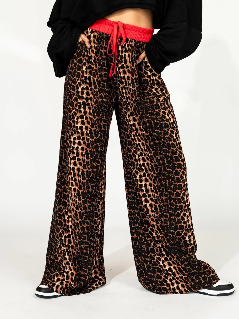 Dressed in LALA Feline Fierce Wide Leg Leopard Pants